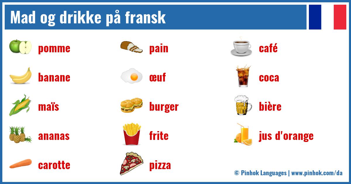 Mad og drikke på fransk