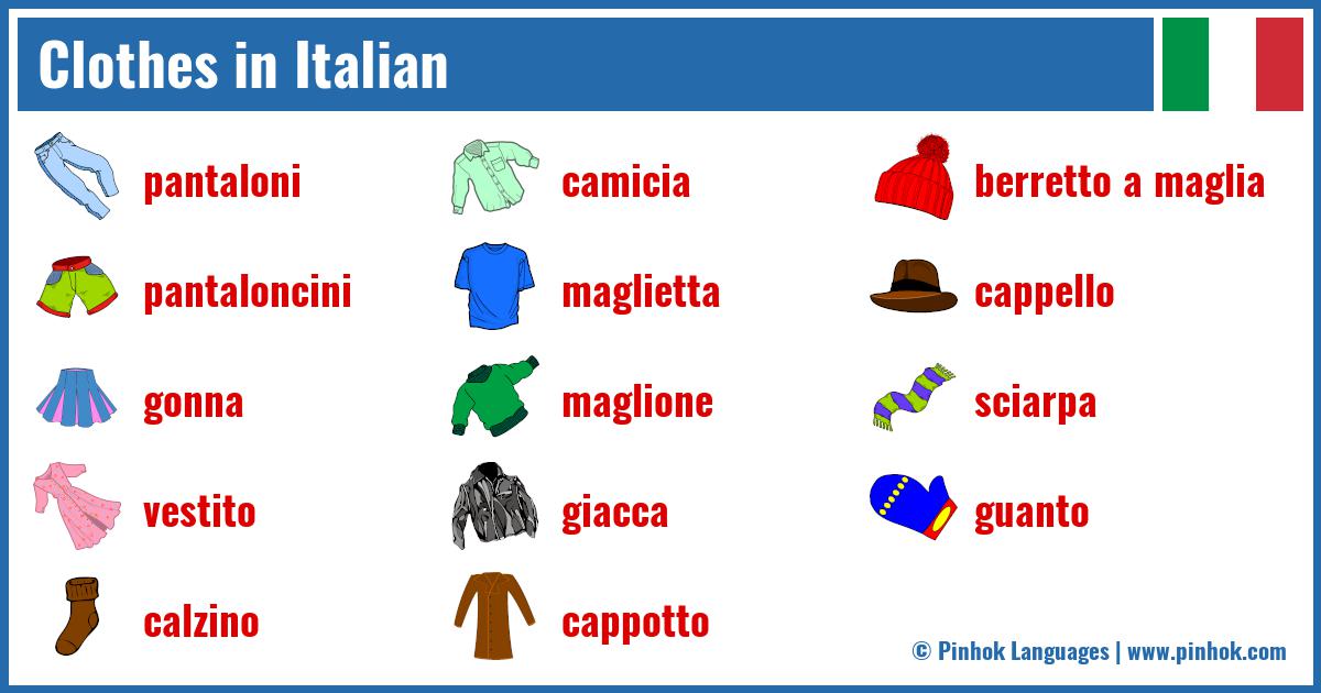 Clothes in Italian