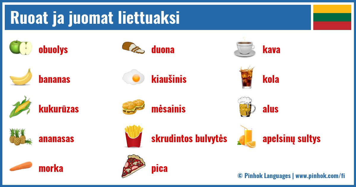 Ruoat ja juomat liettuaksi