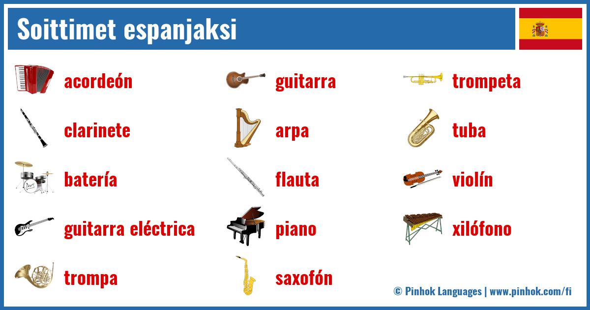 Soittimet espanjaksi