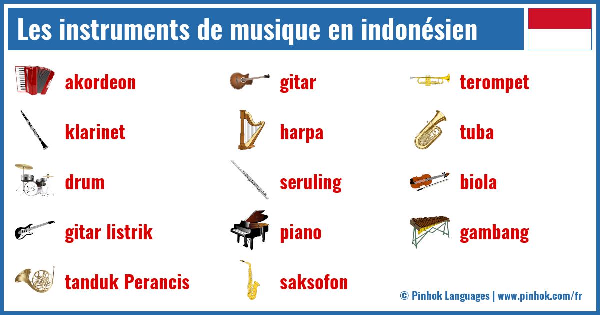 Les instruments de musique en indonésien