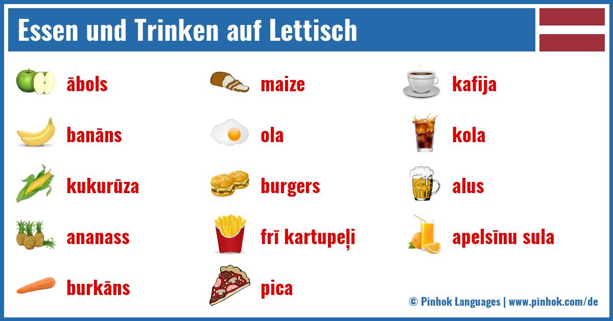 Essen und Trinken auf Lettisch