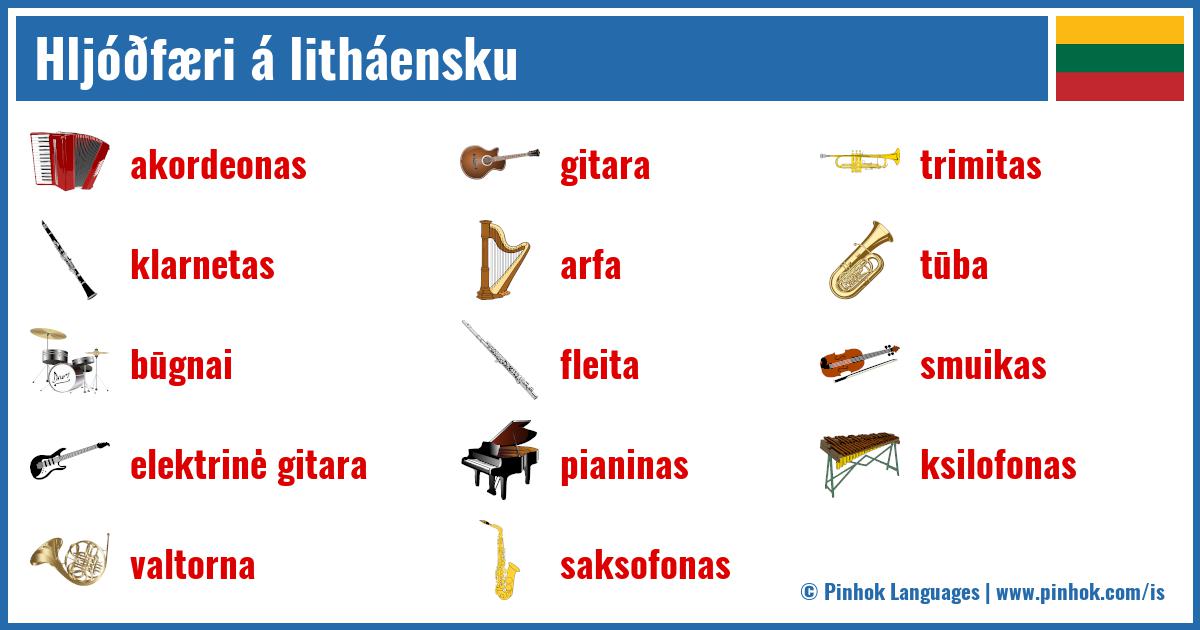 Hljóðfæri á litháensku