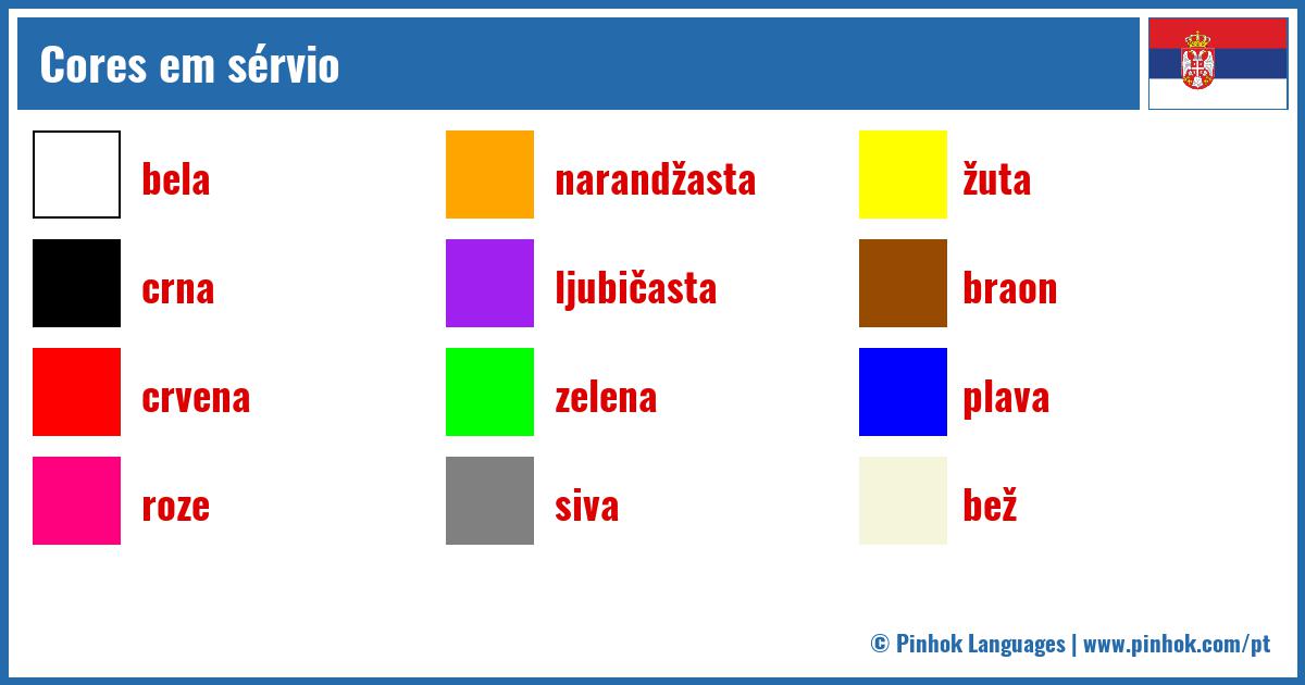 Cores em sérvio