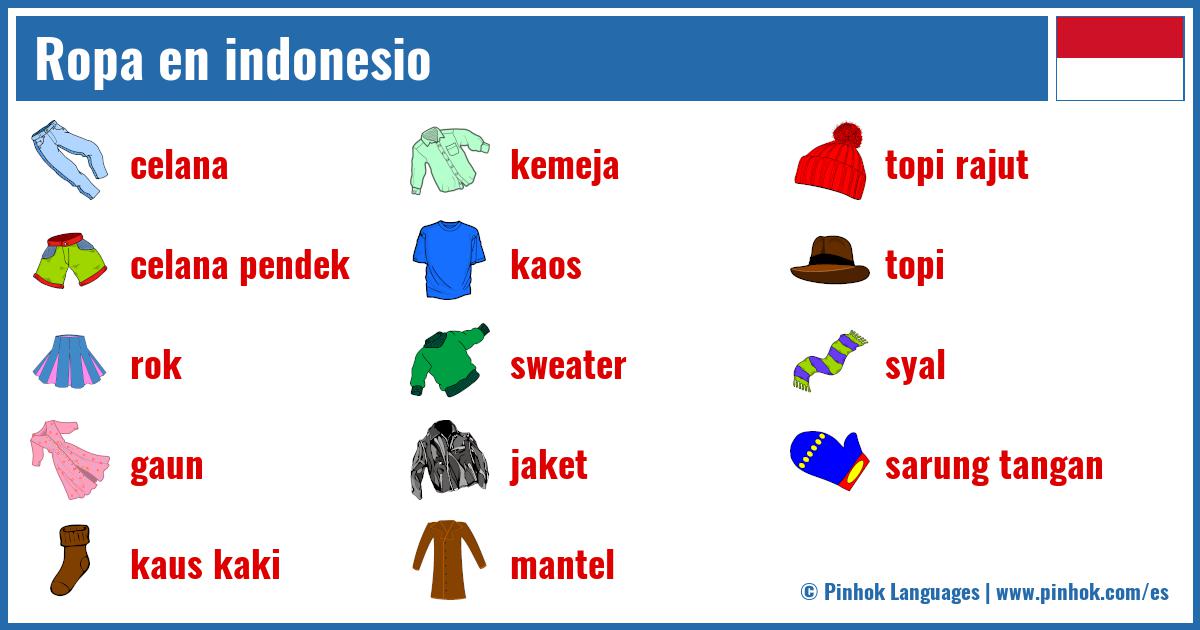 Ropa en indonesio