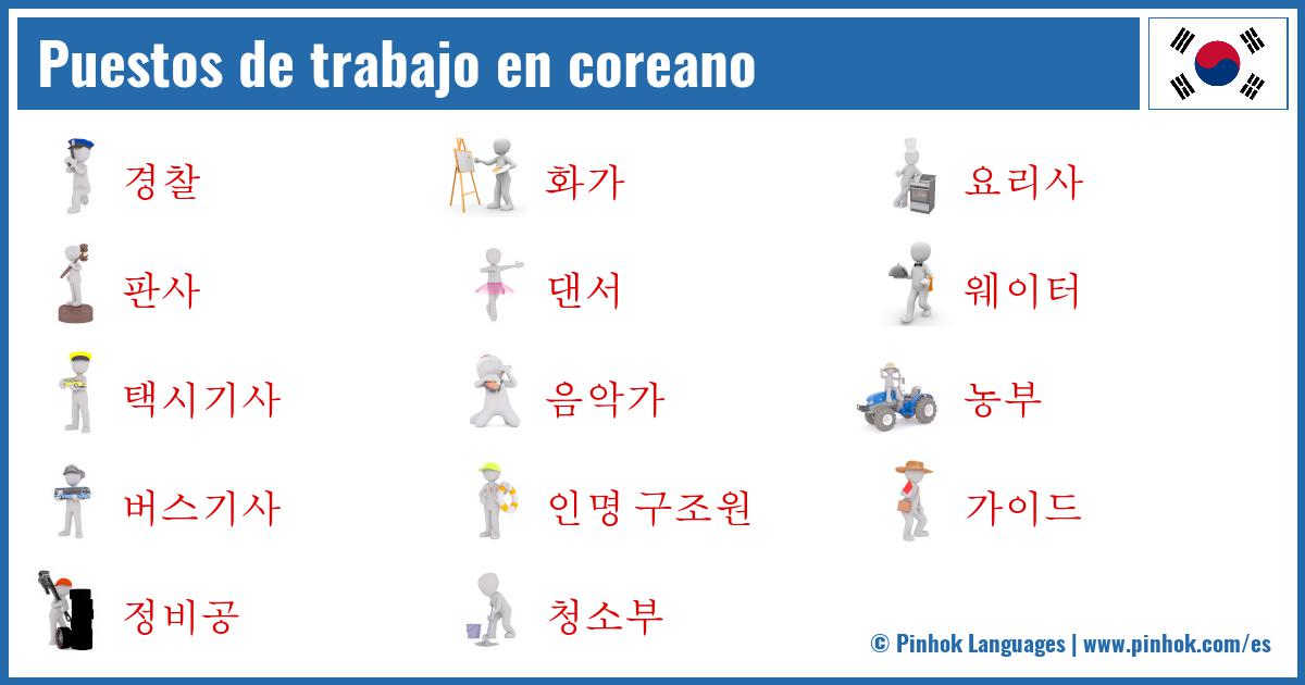 Puestos de trabajo en coreano