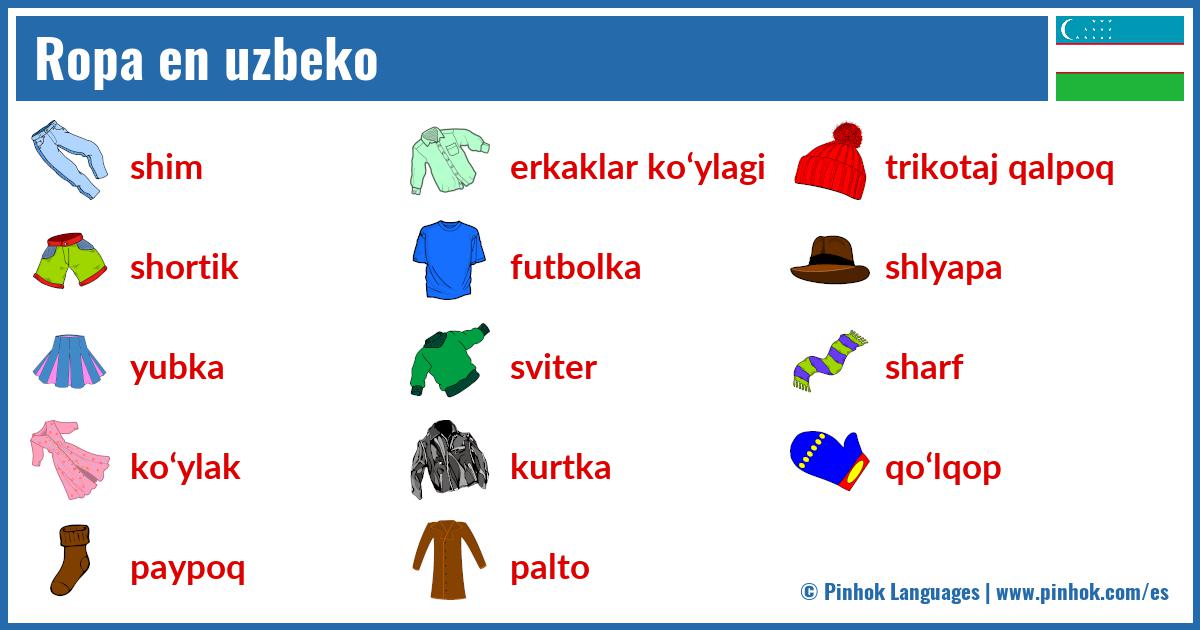 Ropa en uzbeko