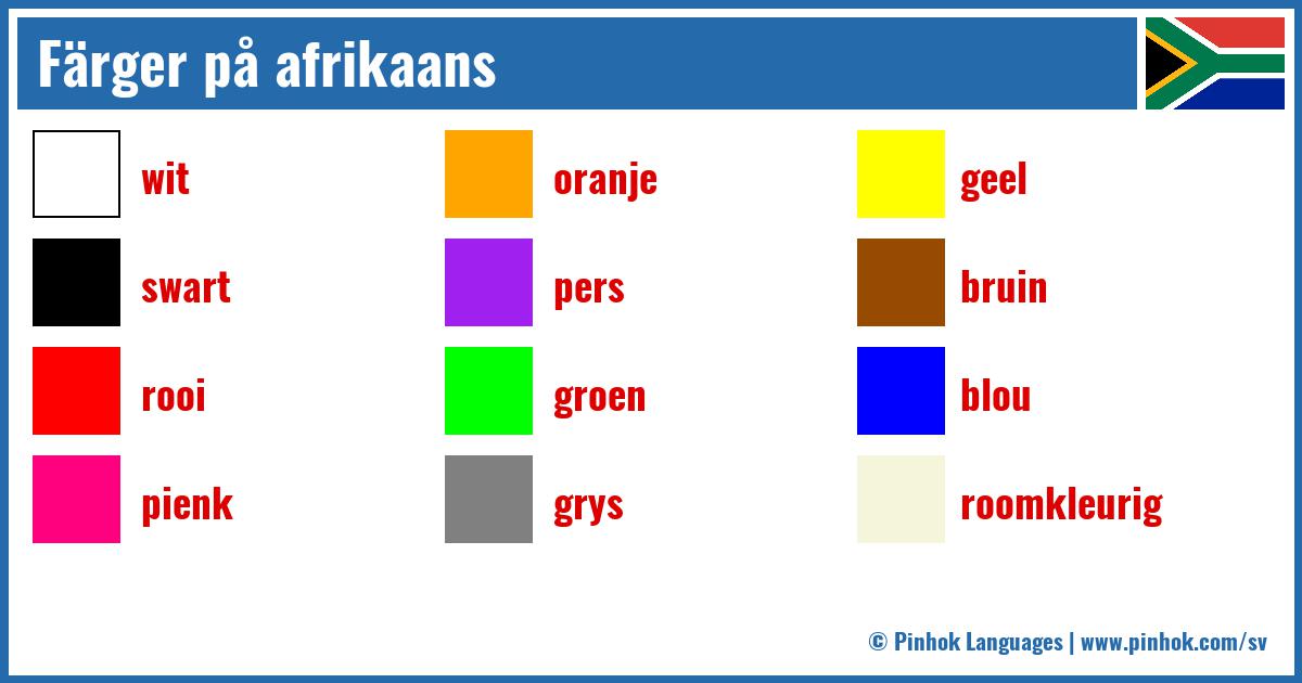 Färger på afrikaans